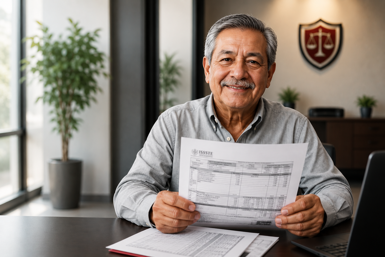 Pensionado con documentos de pensión ISSSTE